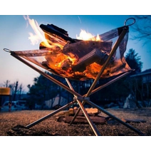 초경량 미니멀 노지 모토 차박 캠핑 미니 포터블 매쉬 불멍 장작 화로대, 포터블 매쉬 화로대