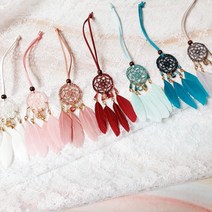 [요베데코] 홈데코 차량용 미니 별자리 커스텀 드림캐쳐, 레드, 게자리