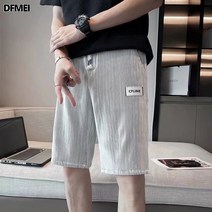 DFMEI 여름 린넨 캐주얼 반바지 남자 빅사이즈 팬츠 비치 미디엄 팬츠 면 마 5부 팬츠