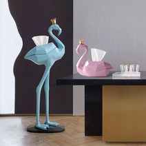 북유럽 고급 티슈 박스 홍학 플라밍고 스탠드 인테리어 티슈케이스, C. CP-19036 다크블루 플라밍고