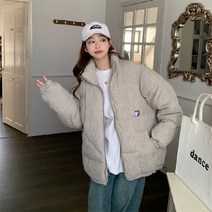 골덴패딩 여성 코듀로이 오버핏 겨울 교복 점퍼 학생패딩 따뜻한 P57