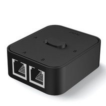 인터넷분배기 랜선분배기 2포트 RJ45 LAN CAT6 네트워크 스위치 선택기 1000Mbps 인 1 아웃/1 아웃 내부, 01 Black