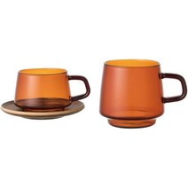 KINTO SEPIA 머그 컵 2종 나무트레이 세트