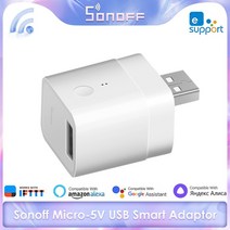 sonoff micro-5v 무선 usb 스마트 어댑터 ewelink 원격 제어를 통한 스마트 홈 자동화 모듈 alexa google home과 함께 작동, 1개
