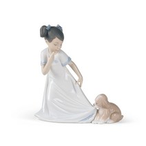 Nao by Lladro 야드로 나오 작은 조각상 인형 렛미고 LET ME GO 강아지와 소녀 (높이 약 17cm)