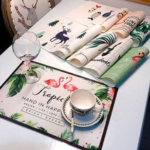 루이송 방수 식탁매트 테이블매트 북유럽 식탁깔개 식탁보, 린스플라 식탁매트_선인장삼총사