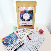 싸인펜12색+놀이도안4매+선물포장/어린이집 생일답례품/유치원 생일답례품/어린이단체선물/어린이집 크리스마스선물/어린이집 어린이날선물/어린이집 구디백/어린이집 생일선물, 문교싸인펜12색+놀이도안