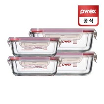 코렐 파이렉스 밀폐용기 직사각 370ml 630ml 4p세트, 상세 설명 참조