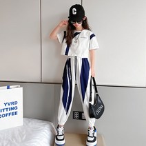 Himty 여복 하복 양복 패셔너블한 아동복 중년 아동 튀긴 거리 어린 소녀 레저 스포츠 투피스 패션