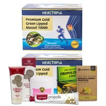 Healthpia Premium Gold Mussel 10000 뉴질랜드 헬스피아 프리미엄 골드 그린 리피드 머슬 초록 초록입 홍합 10000 180캡슐 2팩