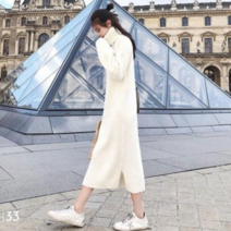 [엔젤D] 여성 골지 목폴라 롱 니트 원피스