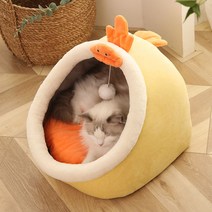 귀여운 고양이 침대 따뜻한 애완 동물 바구니 아늑한 새끼 고양이 라운지 쿠션 고양이 집 텐트 빨 수있는 동굴 고양이 침대를위한 매우 부드러운 작은 개 매트 가방, Chick, M (40X40X32cm)