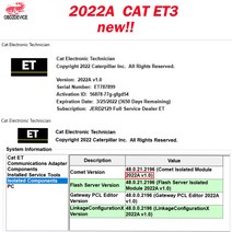 자동차스캐너 코드판독기 Cat 2022a 2019a cat et et3 무료 잠금 해제 keygen 활성 + 설치 비디오가있는 전자 기술자 진단 굴삭기 소프트웨어, 2022a 전용 1pc