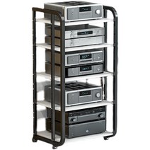 오디오 이동식 스피커 선반 수 보관함 증폭기 진열대, 3레이어C모델화이트프레임+라이트월넛보드