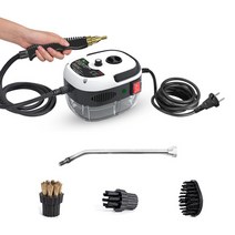 스팀 고압 청소기 차량용 세차기 산업용 업소용 세척기 핸디 분사기 2500w 휴대용 핸드 헬드 주방 자동차 용 브러시 헤드가있는 고온 가압, 하얀, 영국, WHITE