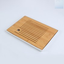 SOCEAN 퇴수기 대나무 다도 차판 직사각 차 쟁반 32X23CM 전목 차판 멜라민 티 트레이 다탁 미니 소반 찻상 다기 다관 트레이 개완 받침대 전통주 차통 쟁반 사케 술상 퇴수통 차상