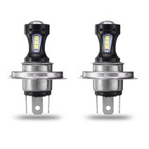 오토바이 3030 LED Hi-Lo 빔 헤드라이트 램프 전구 2X H4 6500K 12-24V, 01 White light
