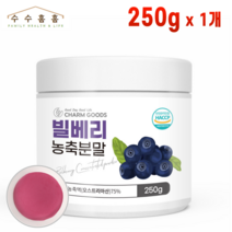 빌베리 농축 분말 가루 오스트리아산 추출물 파우더 해썹 인증 계량스푼 포함, 1통, 250g