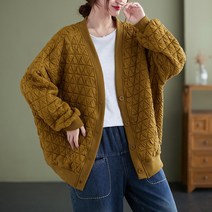 A라인코트 2021가을겨울 트랜드 빅사이즈뚱뚱한 mm200근 두꺼운 체스 후드티 가디건 긴팔소매 V칼라루즈핏 코디가잘되는 자켓