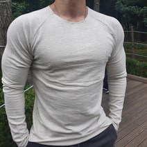 몸좋아보이는 머슬핏 유넥 긴팔티