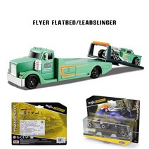 자전거트레일러 1:64 디자인 팀 홀러 1955 쉐보레 노매드 자동차 트레일러 1971 베가 모델 컬렉션 선물 장, 34 LEADSLINGER