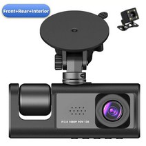 어라운드뷰 블랙박스 360도 3D 카메라 1080P 3 채널 자동차 대시 캠 2 인치 스크린 비디오 레코더 DVR 전면 후면 인테리어 뷰 차량용 블랙 박스, 2.3 inch Three Cam