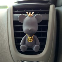 프린스 GG베어 석고방향제1P(목걸이파츠+오일5ml포함), 화이트, 차량형, 얼그레이