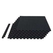 Mat Block APM005BU Torin 인터로킹 폼 매트 운동 퍼즐 타일 보호 바닥 매트 홈 체육관 장비용 - 6피스 2.4제곱미터(24제곱피트) 블루, Black