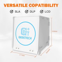 Geeetech UV 수지 경화 상자 405nm 라이트 스테이션 360 ° 턴테이블 SLA/DLP/LCD 3D 프린터 용 모델, 02 GCB-1_02 US Plug