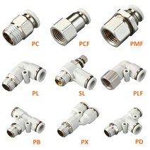 공압 에어 커넥터 피팅 화이트 호스 1/4 1/2 6mm 8mm BSP 스레드 퀵 커플링 기관 호스tpu pvc + 실리콘 재, 06 6-02 (6mm-1l4)_04 PCF