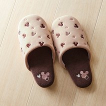 디즈니 캐릭터 실내 슬리퍼 사무실 실내화 룸 슬리퍼, 미키모티브도트(베이지