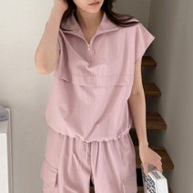 [파인스토리]반팔아노락 여름아노락 반집업 스트링 캡소매 바스락아노락 맨투맨