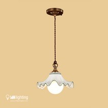 [산본문화조명] 나날이 도자기 1등 펜던트 식탁등 인테리어조명, 본품+LED 볼구 12W 하얀빛 X1
