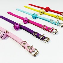 애견 애묘 소리작은 컬러 방울목걸이, 핑크
