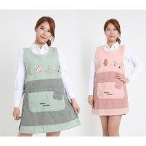 어린이집/ 유치원 /교사용/ 원피스 앞치마/ 원피스 앞치마 체크키친, 핑크