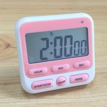 구글 타임타이머 주방 뽀모도로 타이머 디지털 대형 디스플레이 자기 요리 카운트 다운 가전 업 스퀘어 스톱워치 수면 알람 시계, Pink, 1개