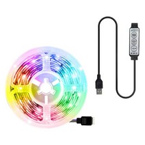 SJSHOP LED 조명 5050 RGB 색상 변경 백라이트 IP65 방수 원격 램프 테이프 PC 모니터 거실 용 유연한 테이프, 2M, ABS