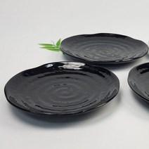 업소용 멜라민 엠보 원경 10경 BB 흑색 원 접시, 업소용멜라민 엠보원경13경 흑색