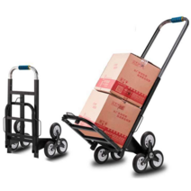 가정용 트레일러 리프트 계단 운송용 리어카 대차, 블랙 6륜-내하중 220캐티