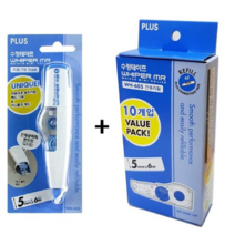 플러스 수정테이프 1개 + 리필 10개 PLUS WH-605 WH-605R-10P, 1세트