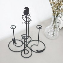 빈티지 철제형 카페 컵정리대 4걸이 컵트레이 컵건조대 컵선반 커피잔걸이 컵거치대 컵수납대 컵걸이