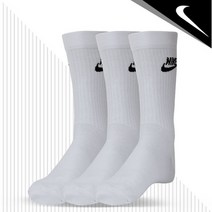나이키 에브리데이 에센셜 크루 3PR 양말 DX5025100 화이트_쿠, L(26호), 화이트