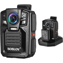 847809 BOBLOV HD6602D72K 1440P 바디웨어 카메라， IP67 방수낙하 도크 포함 배터리 2개 웨어러블 비디오 레코더 360° 회전 클립 IR Night Vi, 32GB
