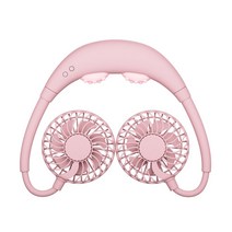 리빙라떼 휴대용 넥밴드선풍기 목걸이형선풍기 목마사지기능 1+1, 핑크 1+1, JY-201