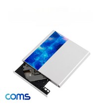 Coms 2 in 1 DVD 플레이어 겸용 외장형 ODD CD&DVD RW(Read/Writer) USB 3.0 휴대용 DVD-ROM CD-ROM TV연결 PC/노트북 연결