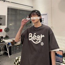 빈티지 스트릿 복고풍 반팔 티셔츠 디자인 반팔 티셔츠 남성 여름 면화 트렌드 인 오버핏 커플 미국 복고풍 내셔널 타이드 티셔츠 블랙