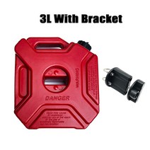 연료통 제리캔 기름통 오토바이 3l 5l 휴대용 jerry can gas fuel tank 가솔린 자동차 gokart 예비 컨테이너 가솔린 가솔린 탱크 canister atv, 브래킷이 있는 red-3l