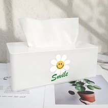 언즈 데이지 각티슈 화장실 주방 핸드타올 휴지 케이스 페이퍼타올 키친타올 디스펜서 커버, 데이지 케이스 화이트, 1개