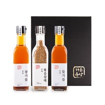 우리동네 방앗간 국산 참기름 명절선물세트 (참기름200ml + 들기름200ml + 볶음참깨 100g), 국내산 참+생들기름200g+참깨100g 세트
