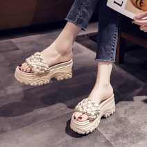 여름 샌들 여성 디자인 하이힐 통굽 편한 신발 투웨어 샌들 슬리퍼